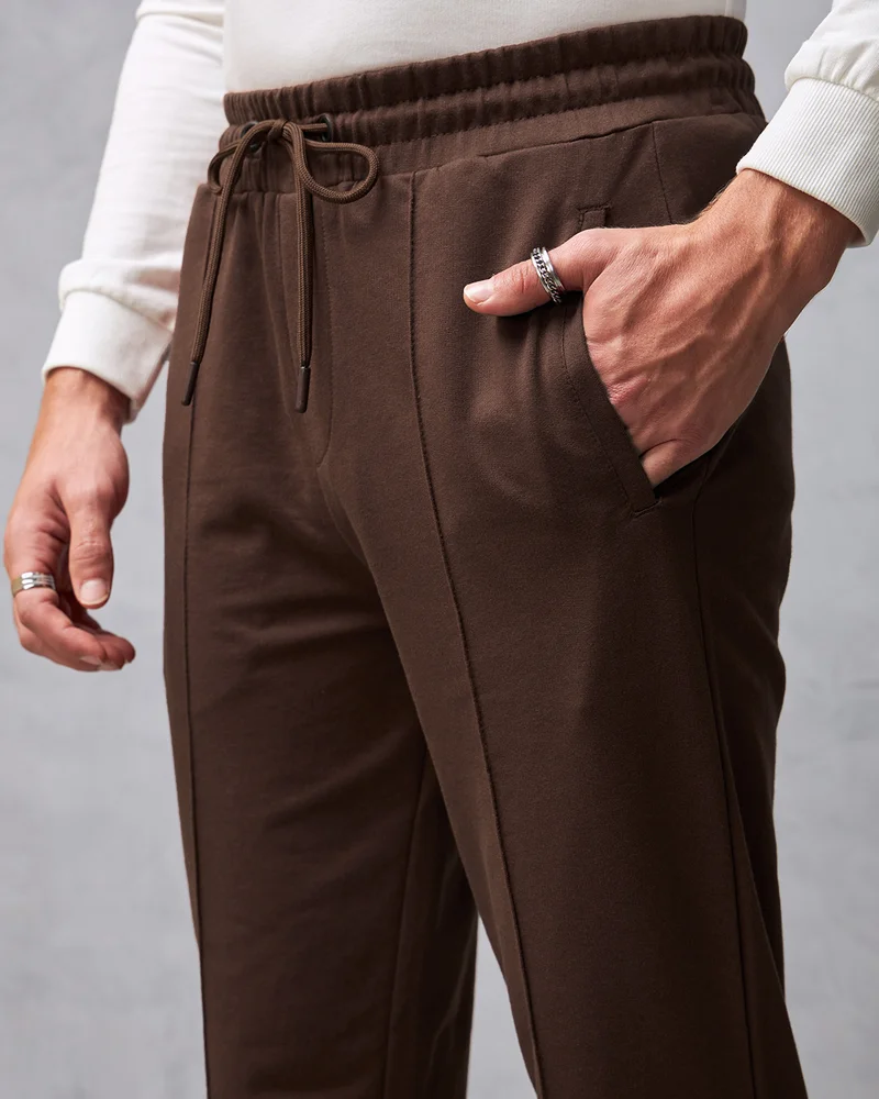 bewakoof  Men's Brown Warm Track Pants for Men | Best Price UAE